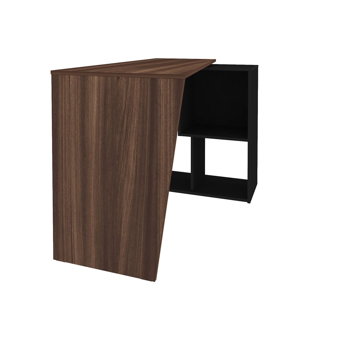 Mesa Escrivaninha em L com Nichos Duran Ipê/Preto