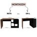 Mesa Escrivaninha em L com Nichos Duran Ipê/Preto