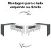 Mesa Escrivaninha em L com Porta e 6 Nichos Hawaii Branco/Grafito