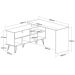 Mesa Escrivaninha em L com Porta e 6 Nichos Hawaii Carvalho/Branco