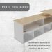 Mesa Escrivaninha em L com Porta e 6 Nichos Hawaii Carvalho/Branco