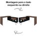 Mesa Escrivaninha em L com Porta e 6 Nichos Hawaii Ipê/Preto