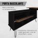 Mesa Escrivaninha em L com Porta e 6 Nichos Hawaii Ipê/Preto