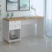 Mesa Para Computador Escrivaninha 2 Gavetas Sky Olmo/Branco - Artany
