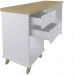 Mesa Para Computador Escrivaninha 2 Gavetas Sky Olmo/Branco - Artany