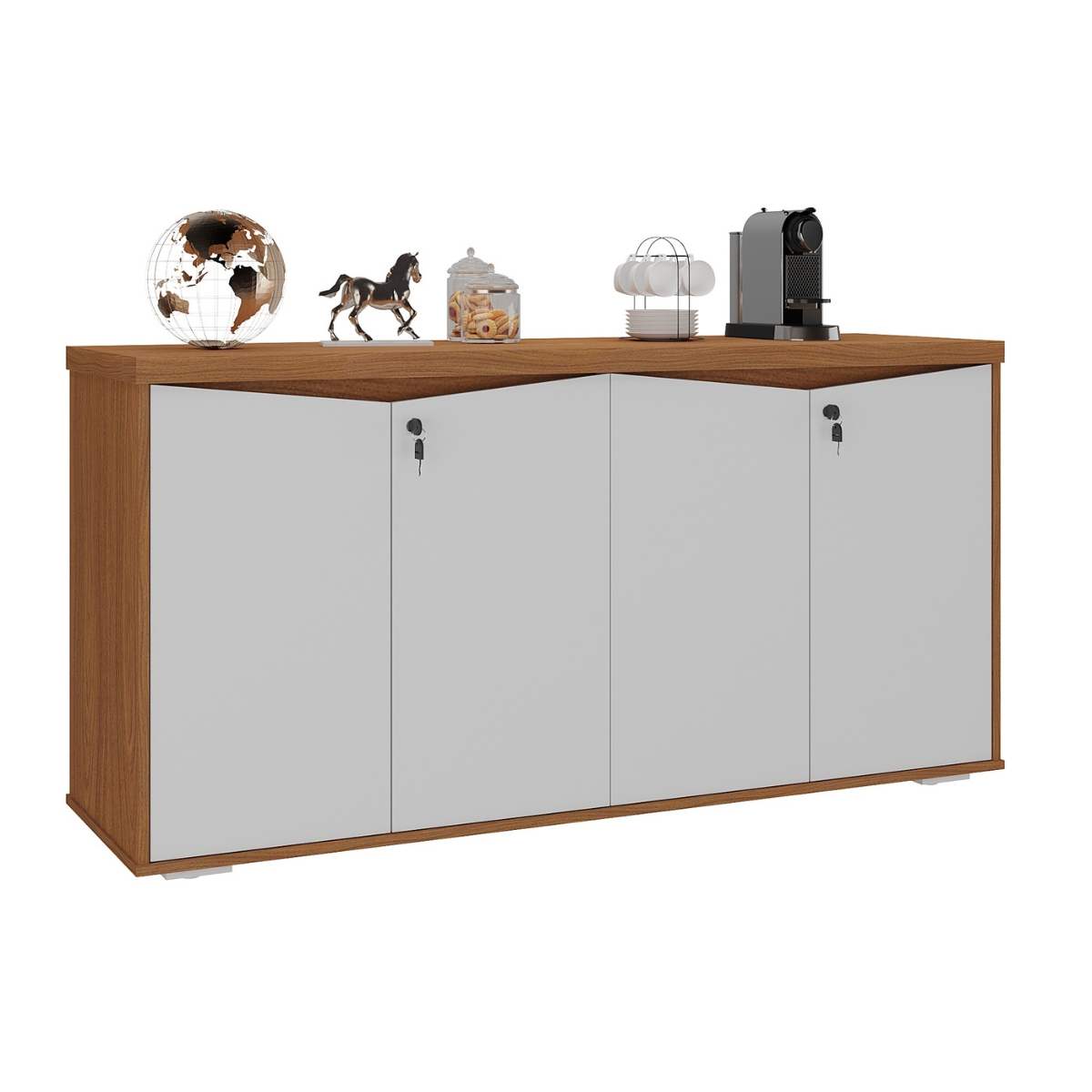 Mesa com 3 Nichos e Balcão Cuiabá Freijó Branco