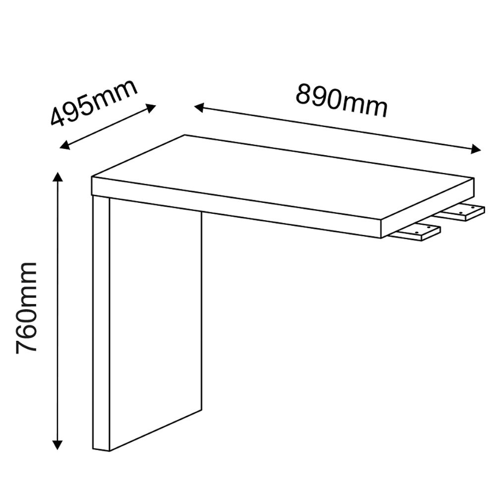 Mesa de Apoio 890 Tamburato Preto - Artany