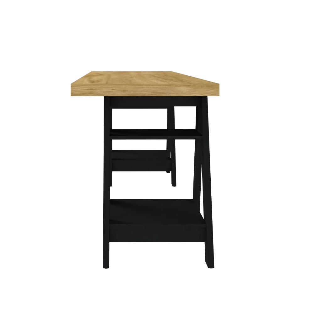 Mesa de Computador com 4 Prateleiras Montana Olmo Preto