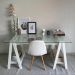 Mesa de Computador com Vidro Louisiana Branco