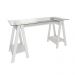 Mesa de Computador com Vidro Louisiana Branco