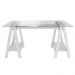 Mesa de Computador com Vidro Louisiana Branco