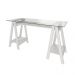 Mesa de Computador com Vidro Louisiana Branco