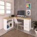 Mesa de Computador em L 3 Gavetas Alaska Olmo Branco