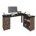 Mesa de Computador em L 3 Gavetas Alaska Preto Ipê