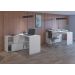 Mesa de Computador em L 4 Nichos Geórgia Branco