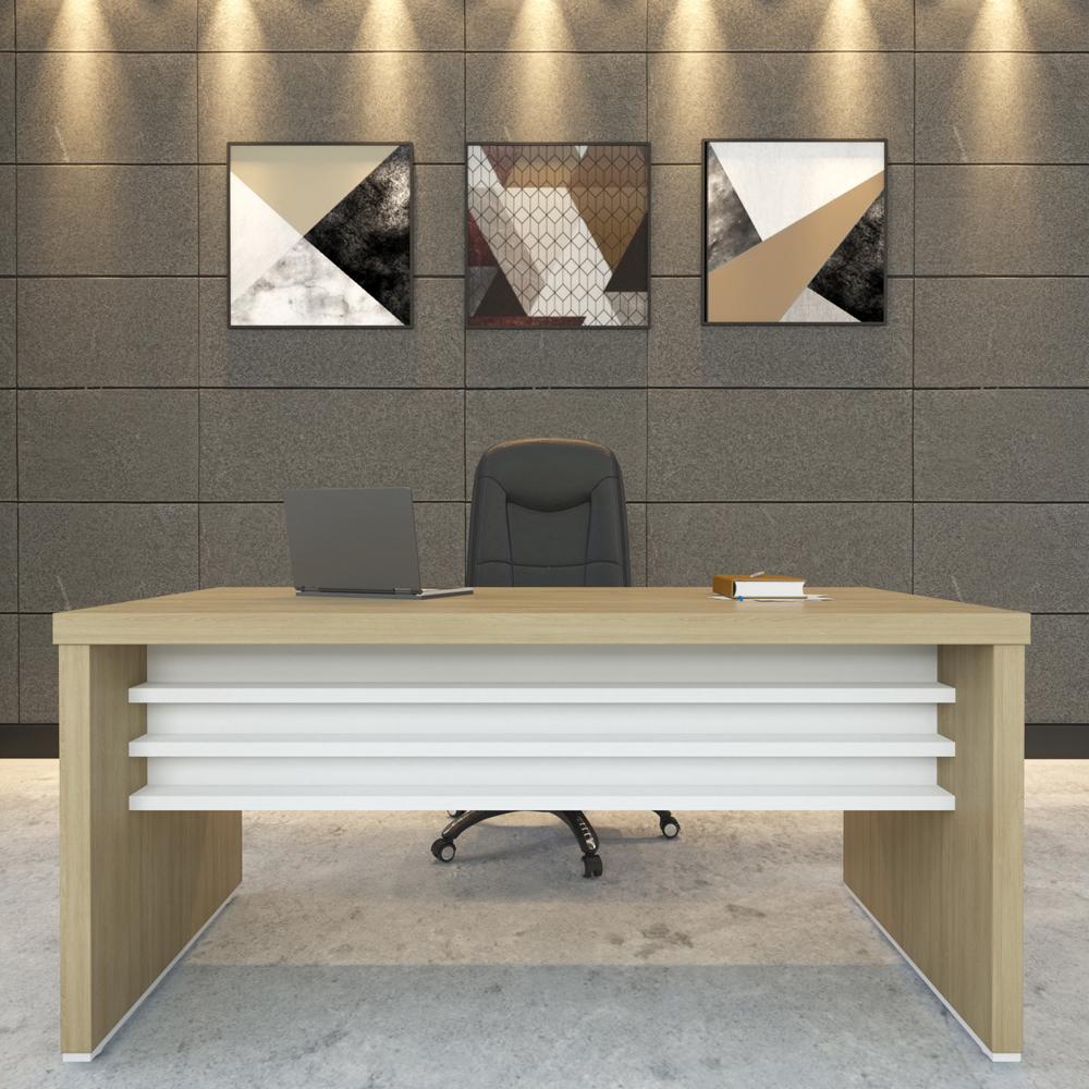 Mesa de Escritório Edimburgo Carvalho Branco