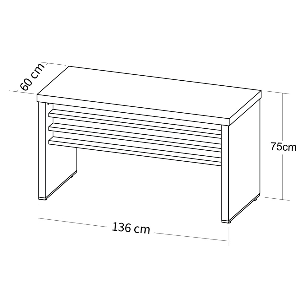 Mesa de Escritório Executiva Marrom e Preta 136 cm
