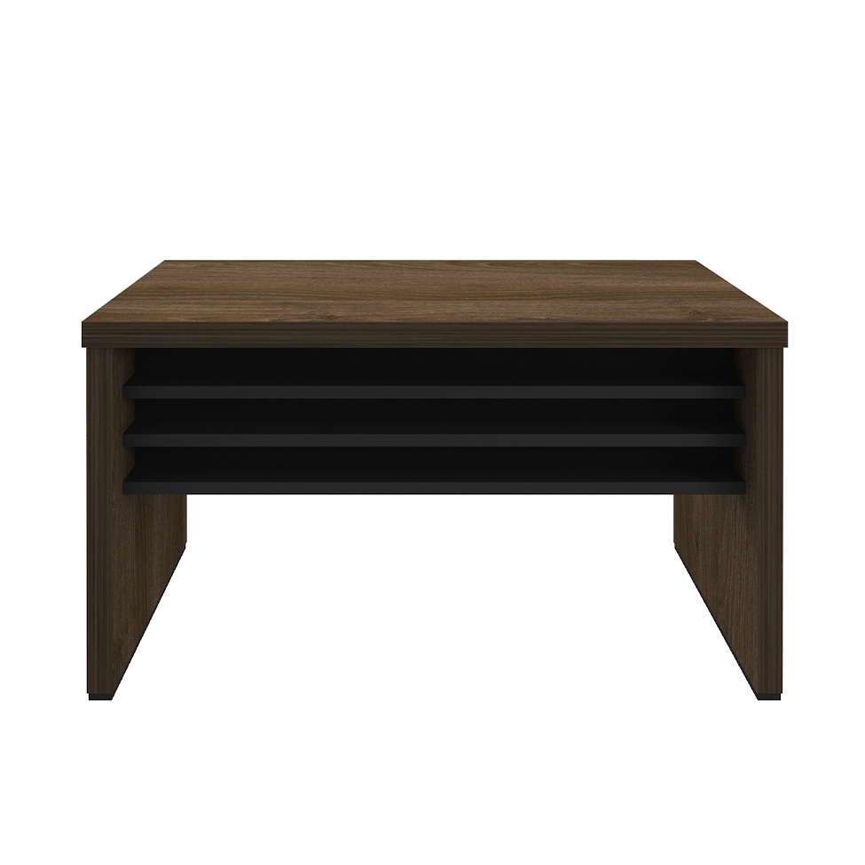 Mesa de Escritório Executiva Marrom e Preta 136 cm