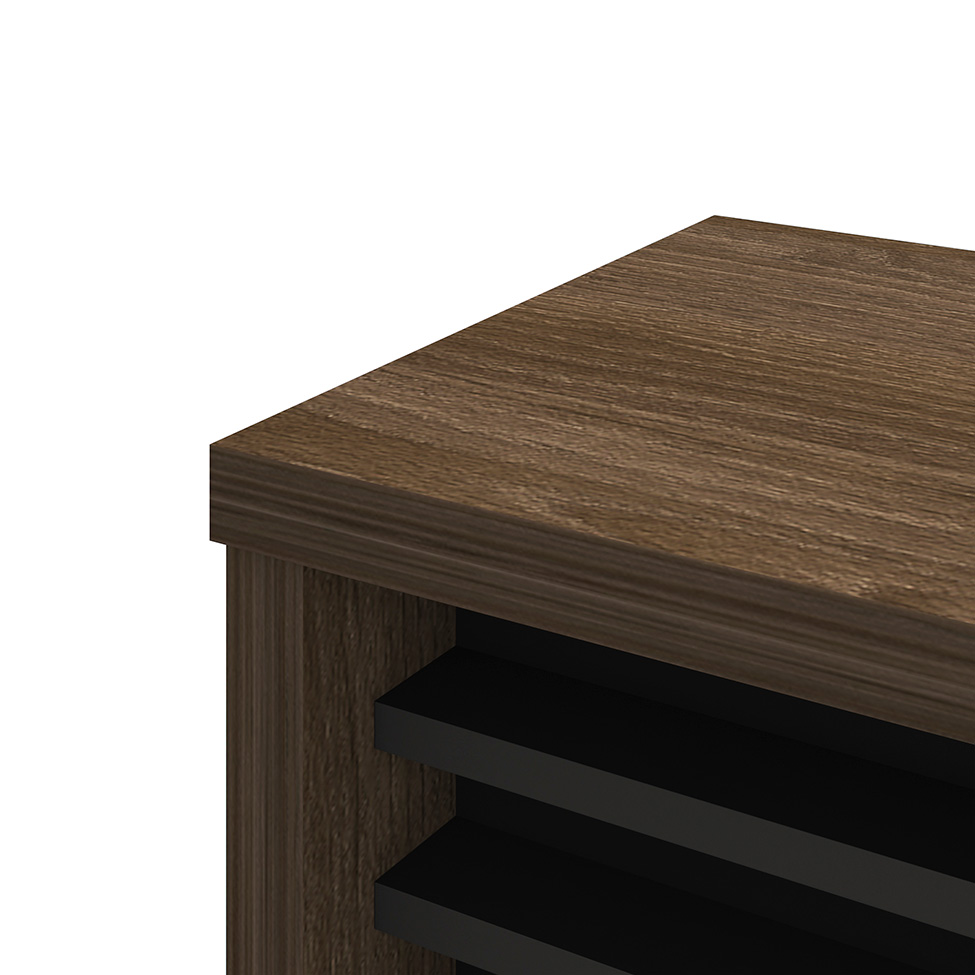 Mesa de Escritório Executiva Marrom e Preta 136 cm