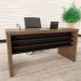 Mesa de Escritório Executiva Marrom e Preta 136 cm