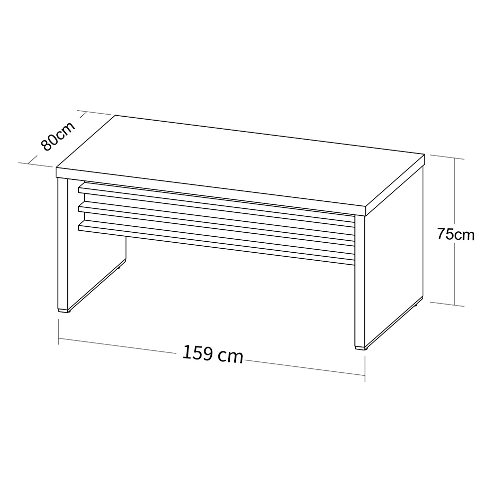 Mesa de Escritório Executiva Marrom e Preta 159 cm