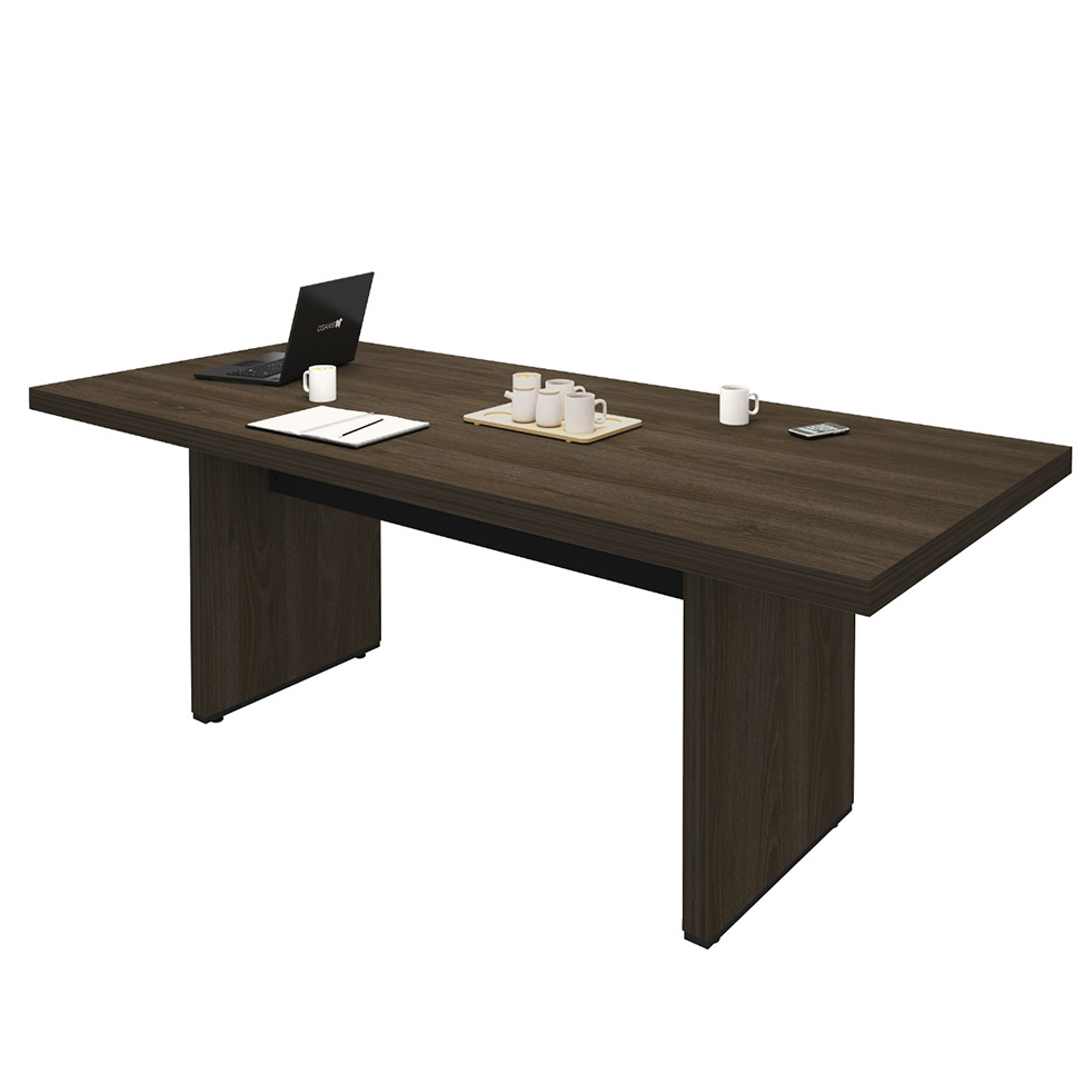 Mesa de Escritório Executiva Marrom e Preta 204 cm
