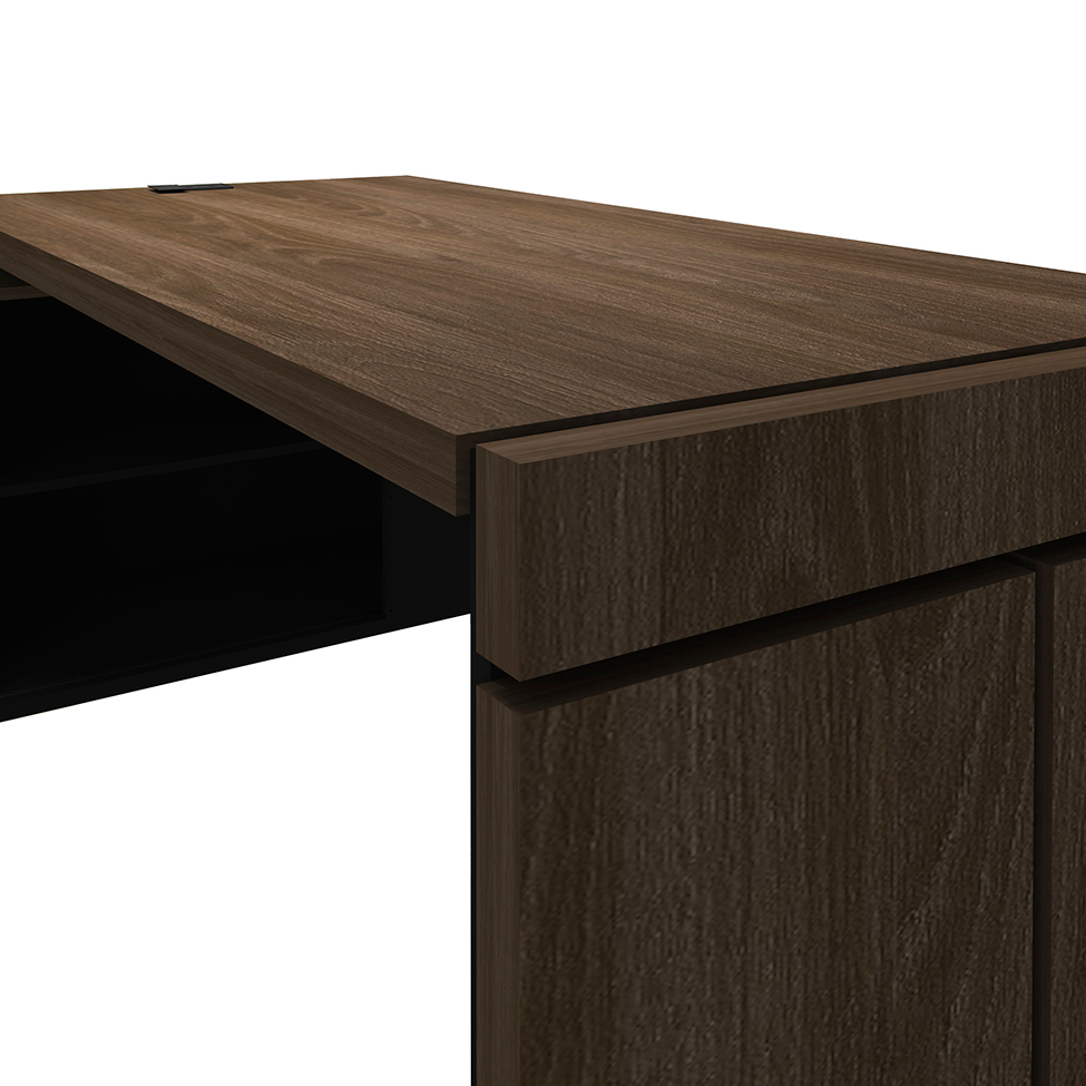Mesa de Escritório Executivo 1 PT Marrom e Preta