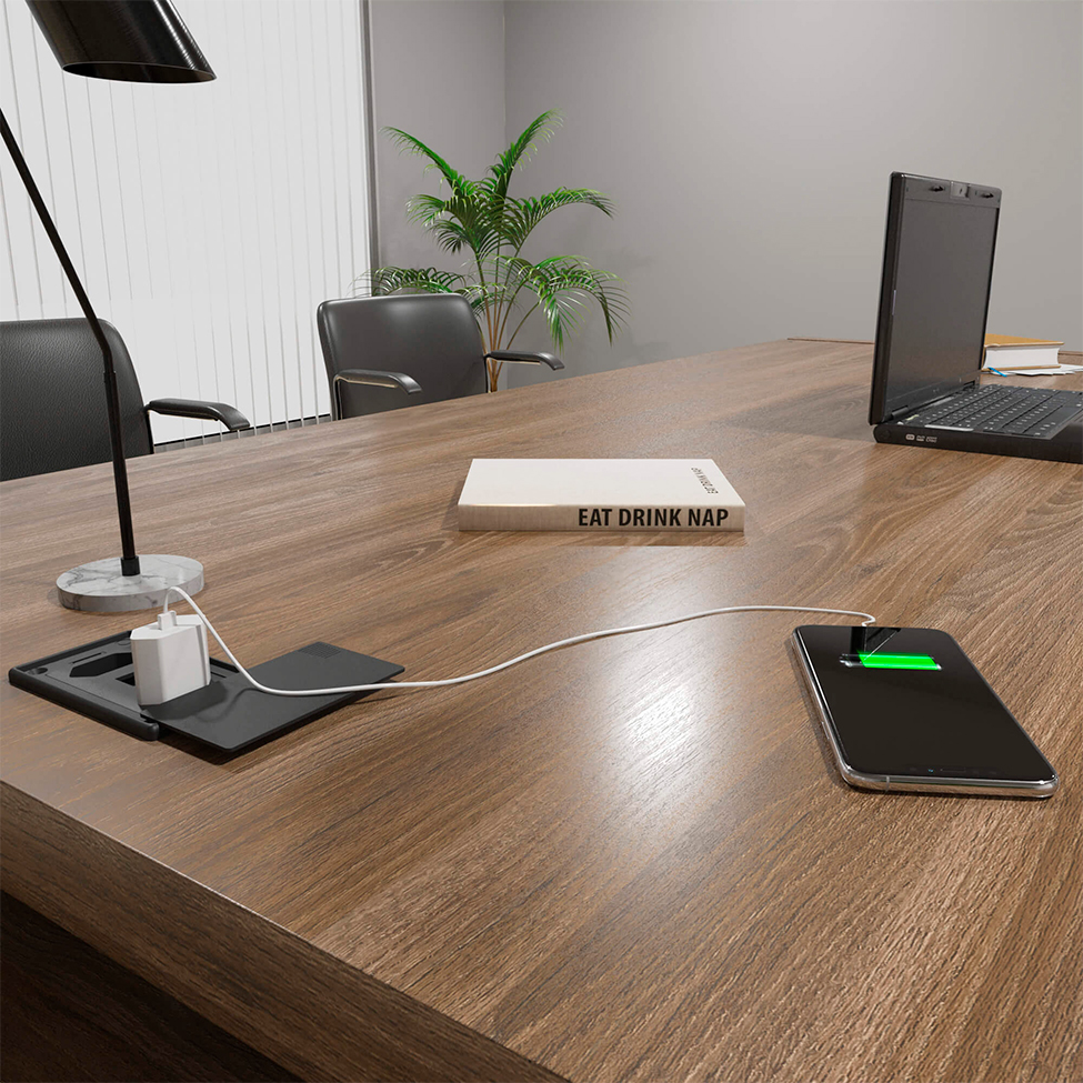 Mesa de Escritório Executivo 1 PT Marrom e Preta