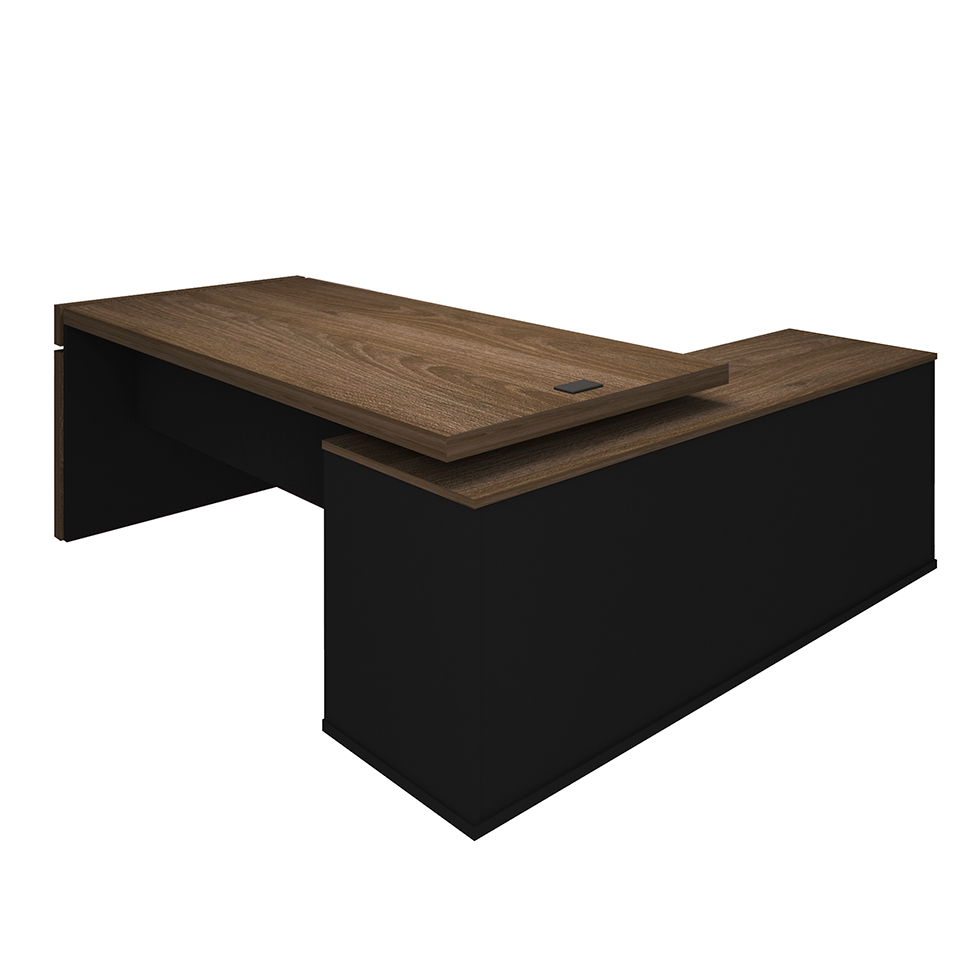 Mesa de Escritório Executivo 1 PT Marrom e Preta