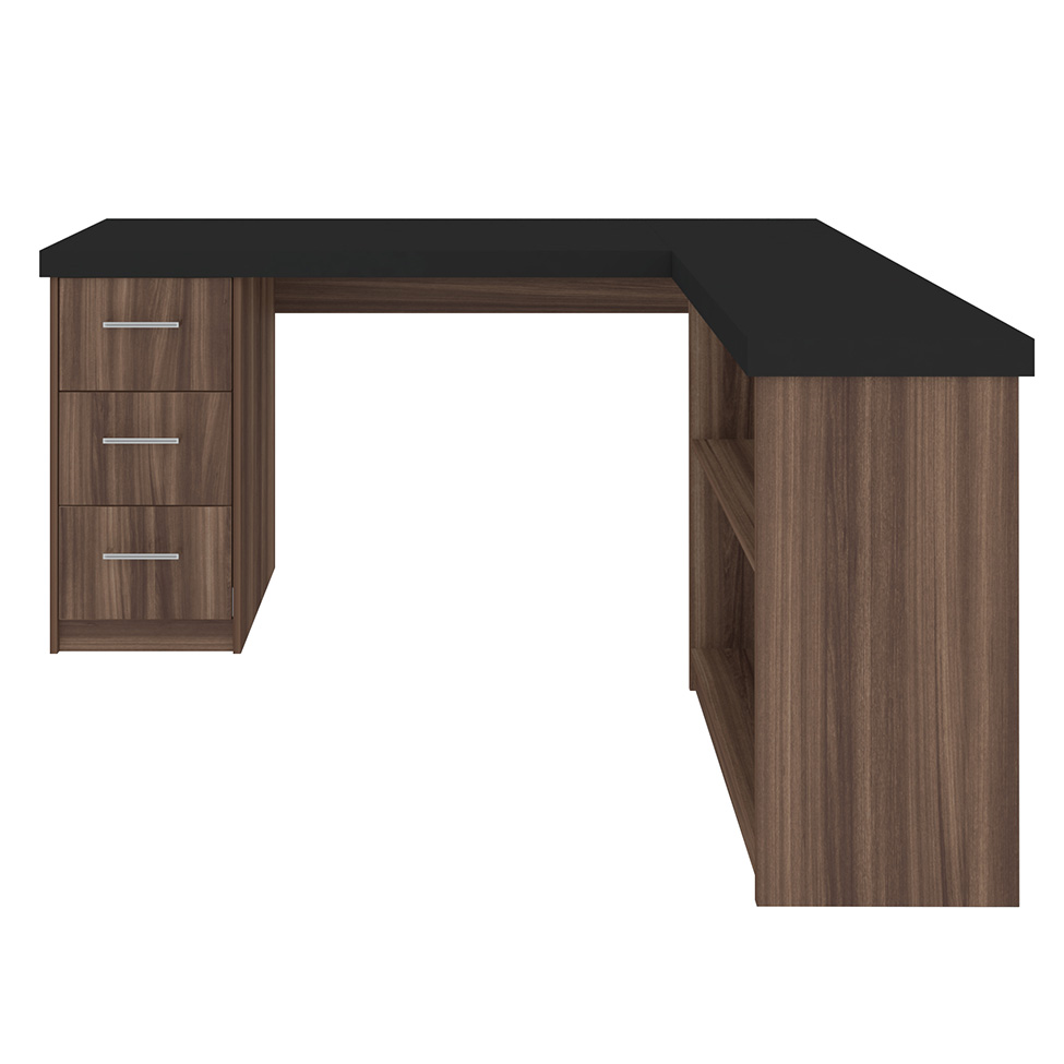 Mesa de Escritório Mali Preta e Ipê