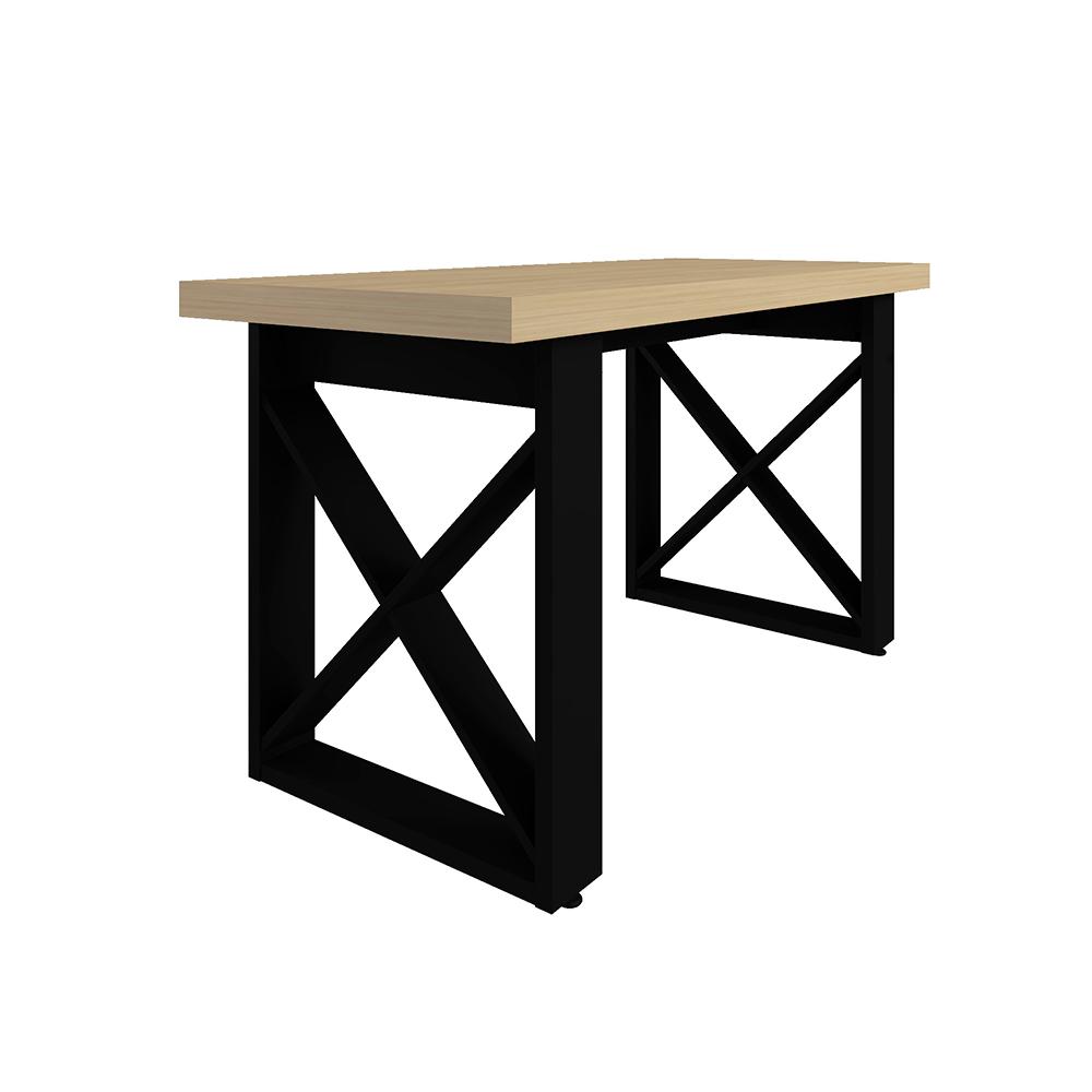 Mesa de Escritório Moderna Michigan Carvalho Preto