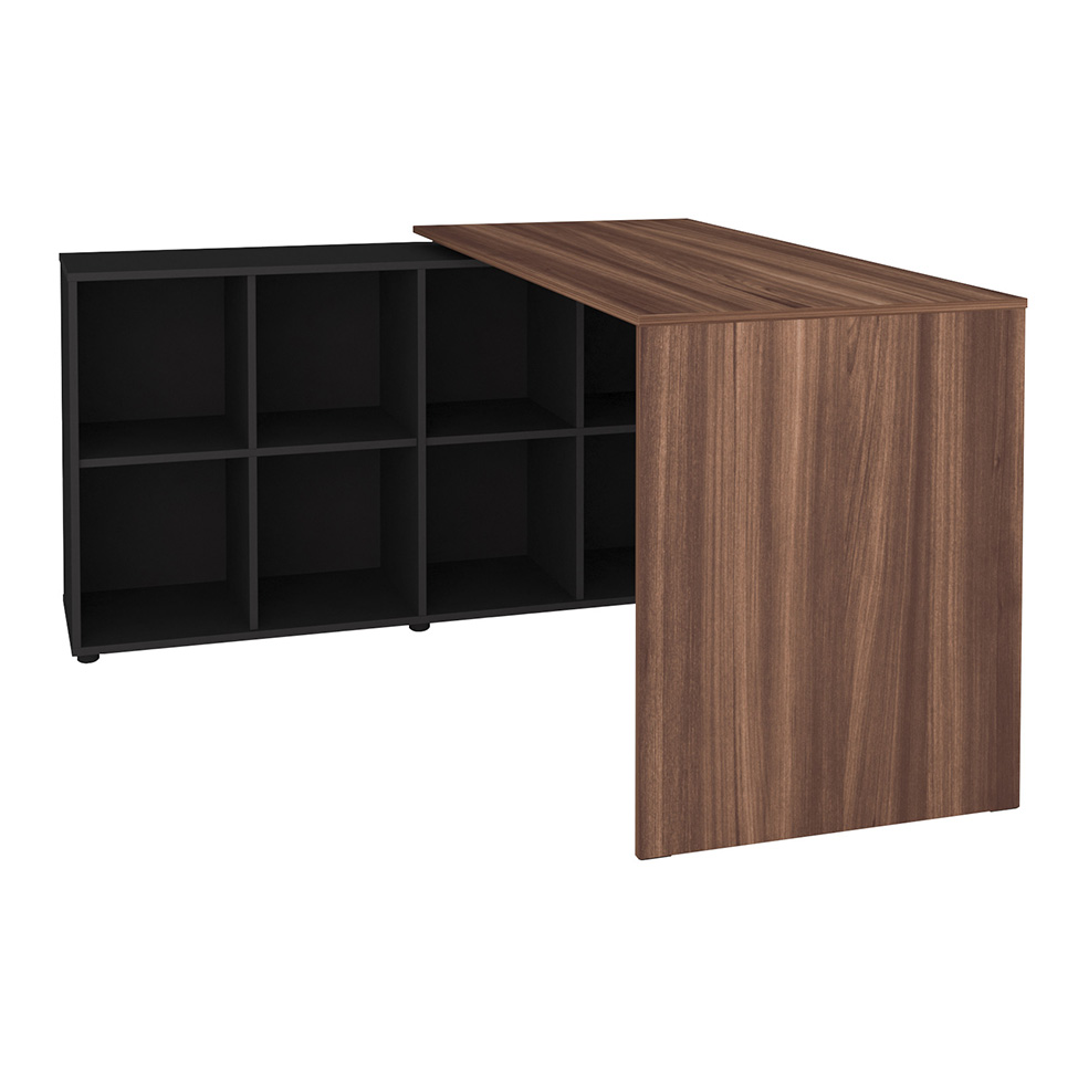 Mesa de Escritório Nero Ipê e Preta