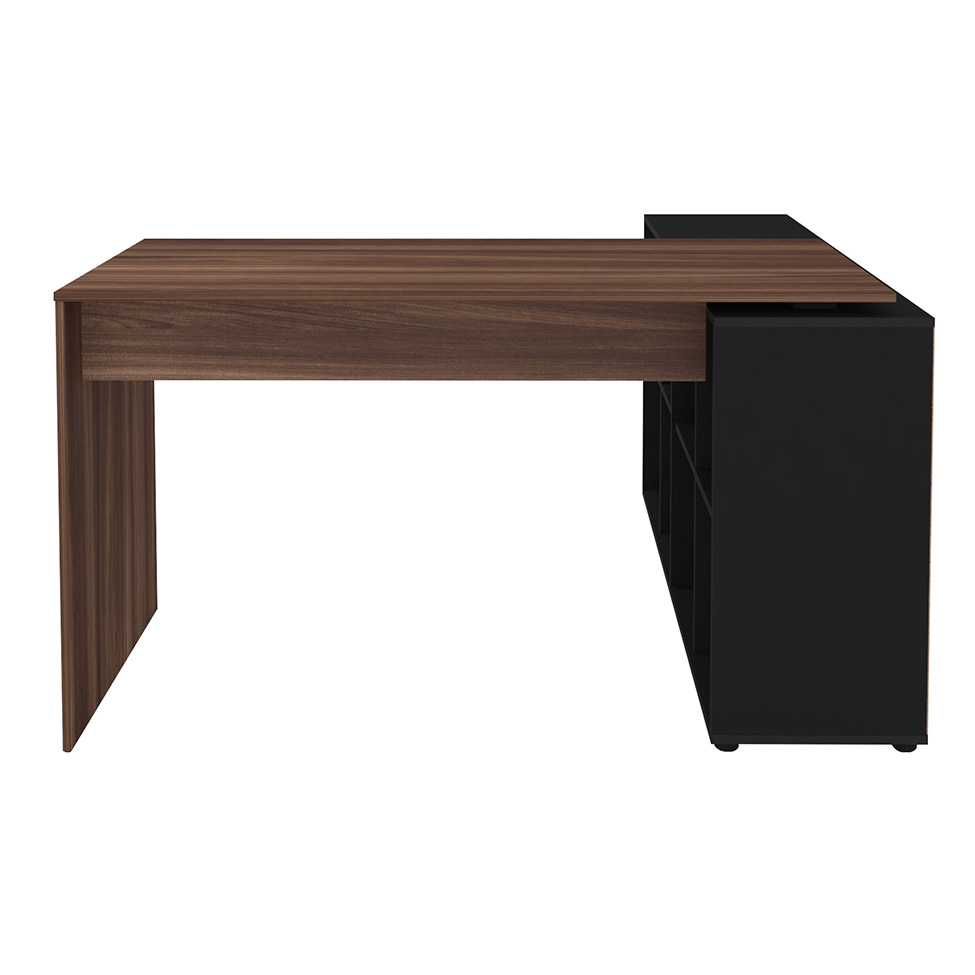 Mesa de Escritório Nero Ipê e Preta