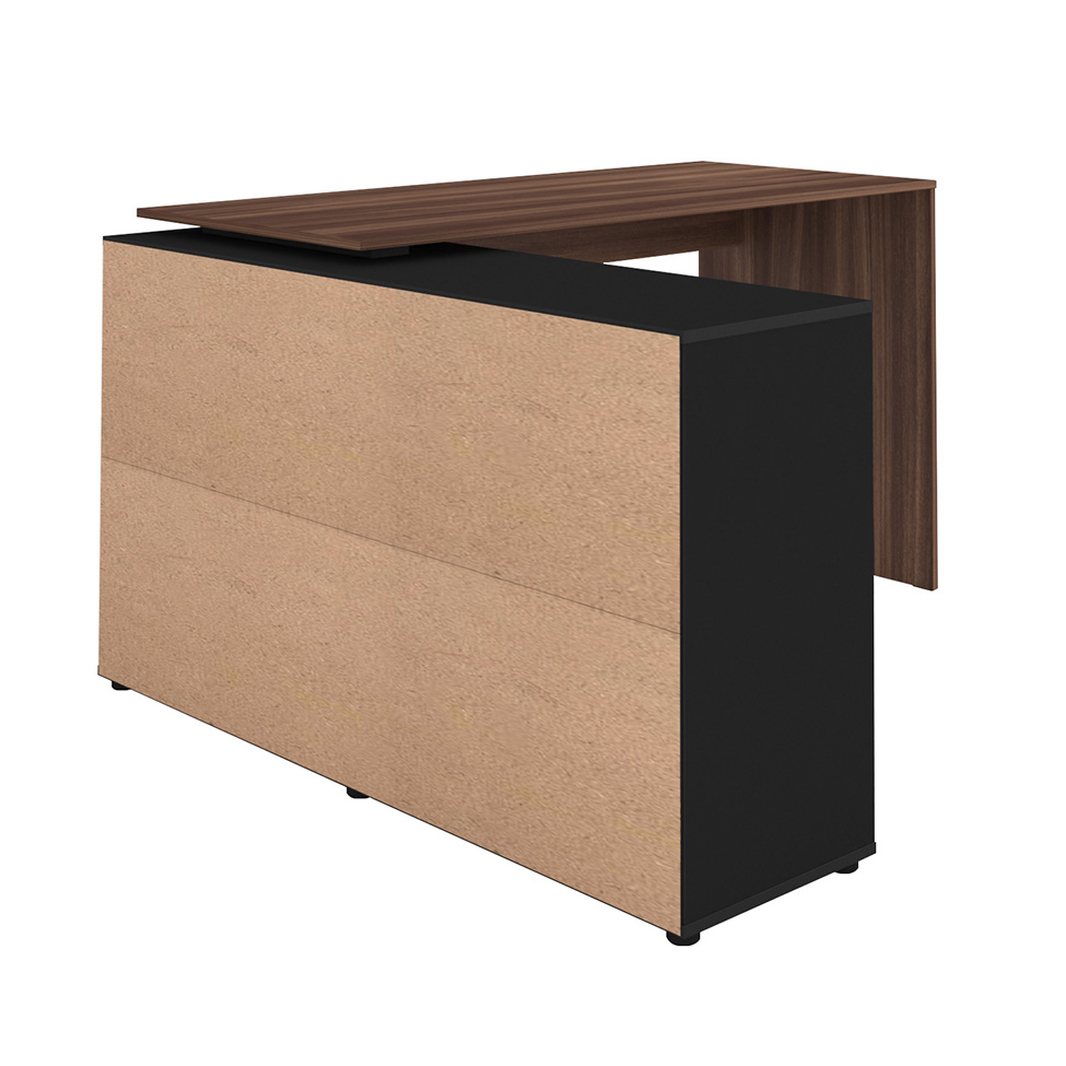 Mesa de Escritório Nero Ipê e Preta