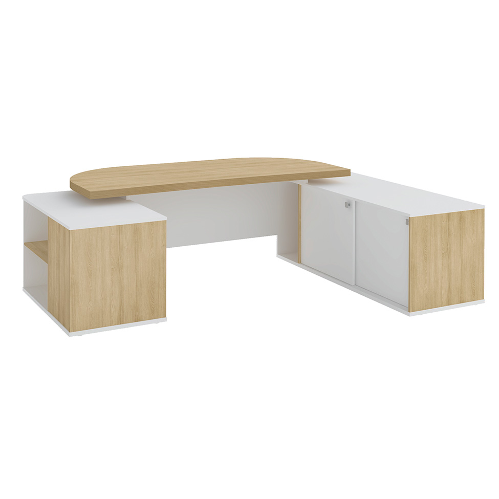 Mesa de Escritório Presidente Tebis 2 PT 4 GV Carvalho e Branca