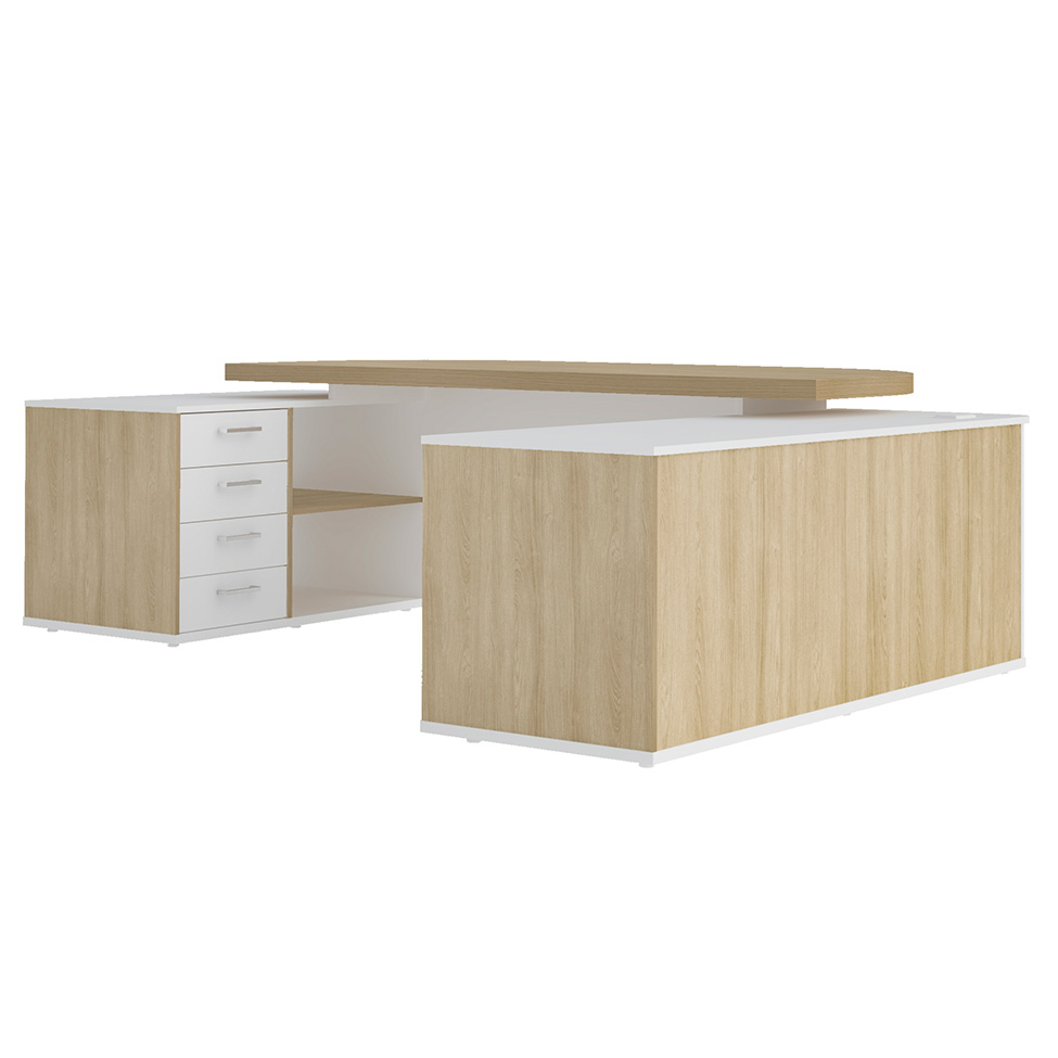 Mesa de Escritório Presidente Tebis 2 PT 4 GV Carvalho e Branca