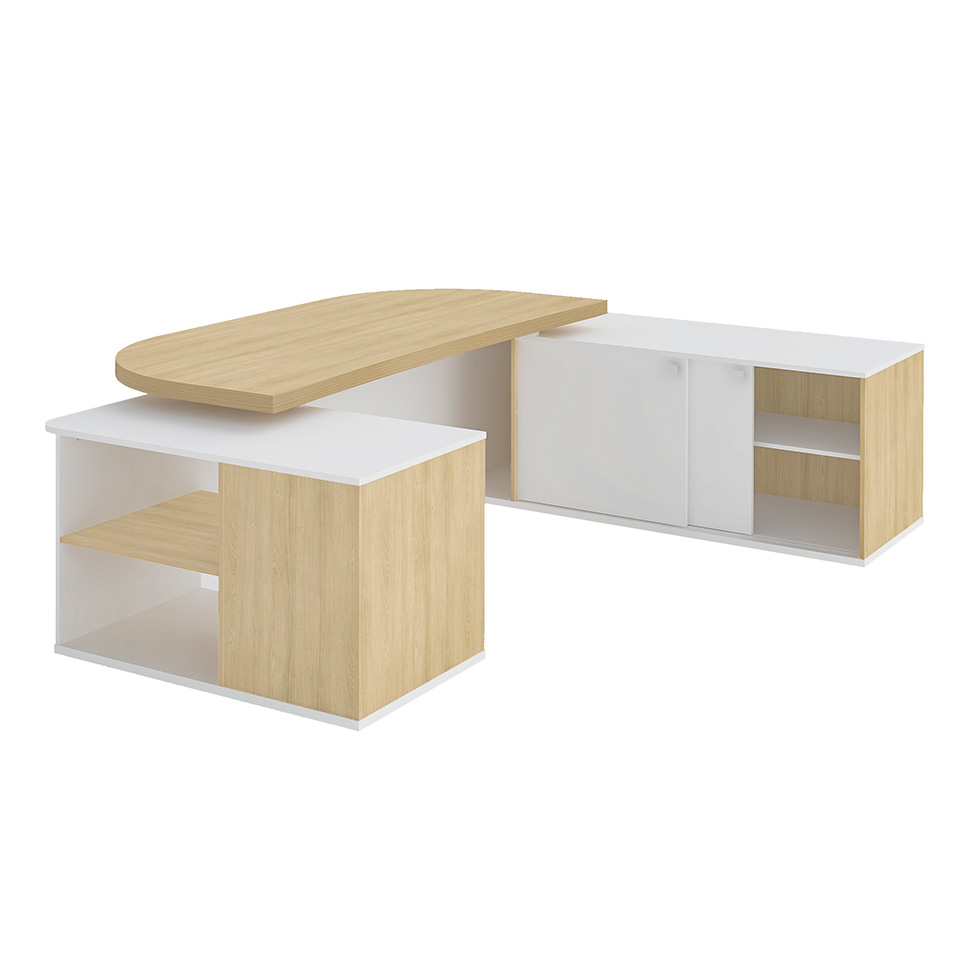 Mesa de Escritório Presidente Tebis 2 PT 4 GV Carvalho e Branca