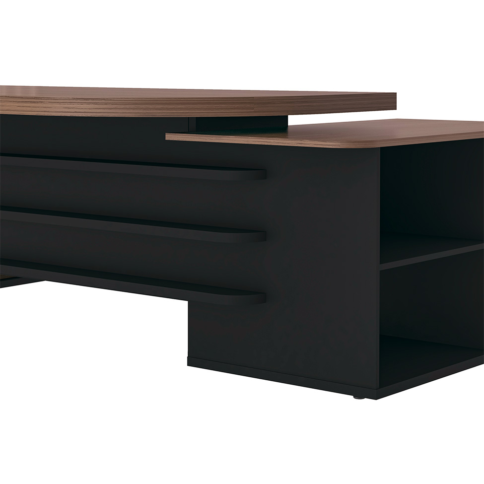 Mesa de Escritório Presidente Tebis 2 PT 4 GV Marrom e Preta