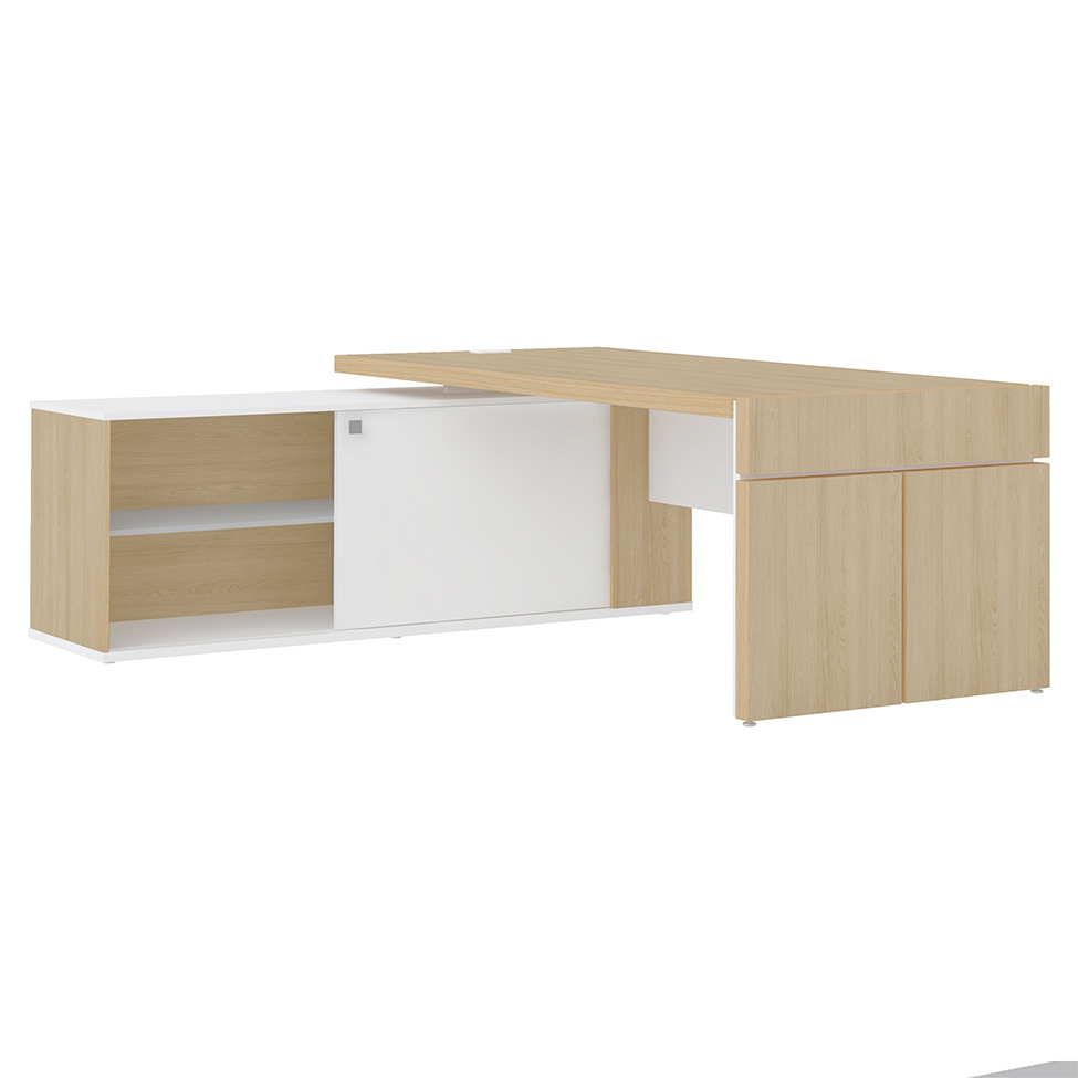 Mesa de Escritório Tebis 1 PT Carvalho e Branca