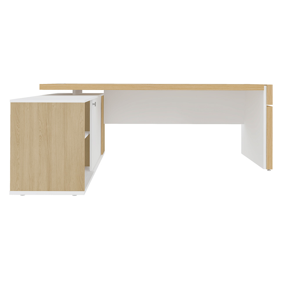 Mesa de Escritório Tebis 1 PT Carvalho e Branca