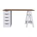 Mesa de Escritório com 5 Gavetas MIssissipi Nogal Branco