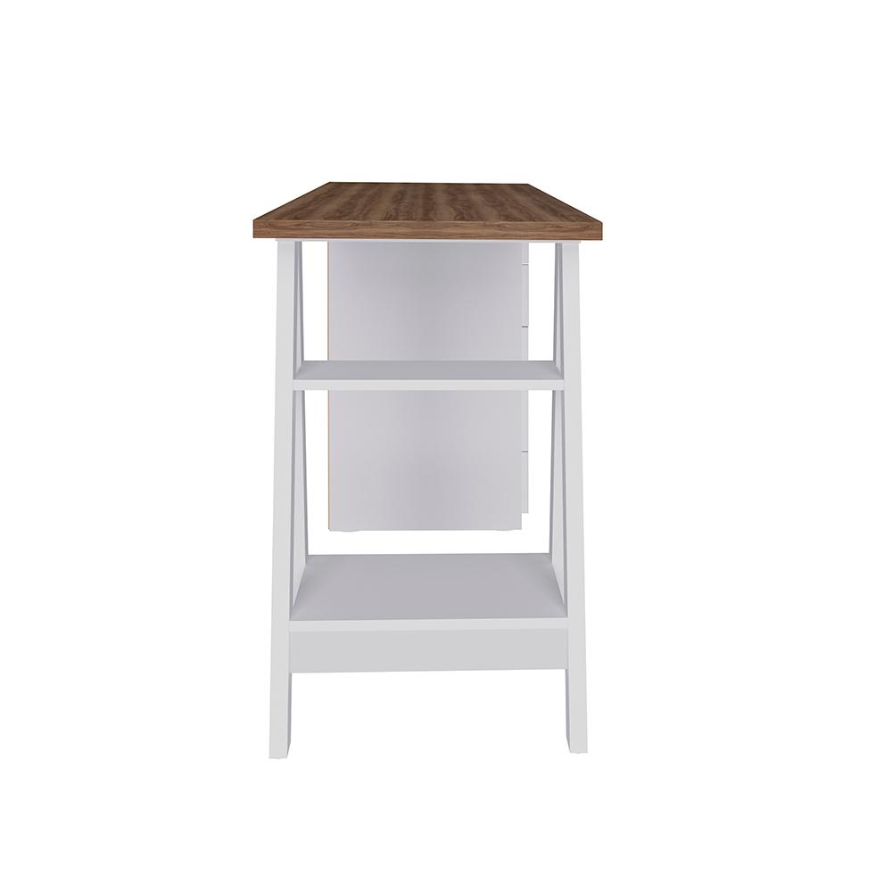 Mesa de Escritório com 5 Gavetas MIssissipi Nogal Branco