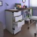 Mesa de Escritório com 5 Gavetas MIssissipi Nogal Branco