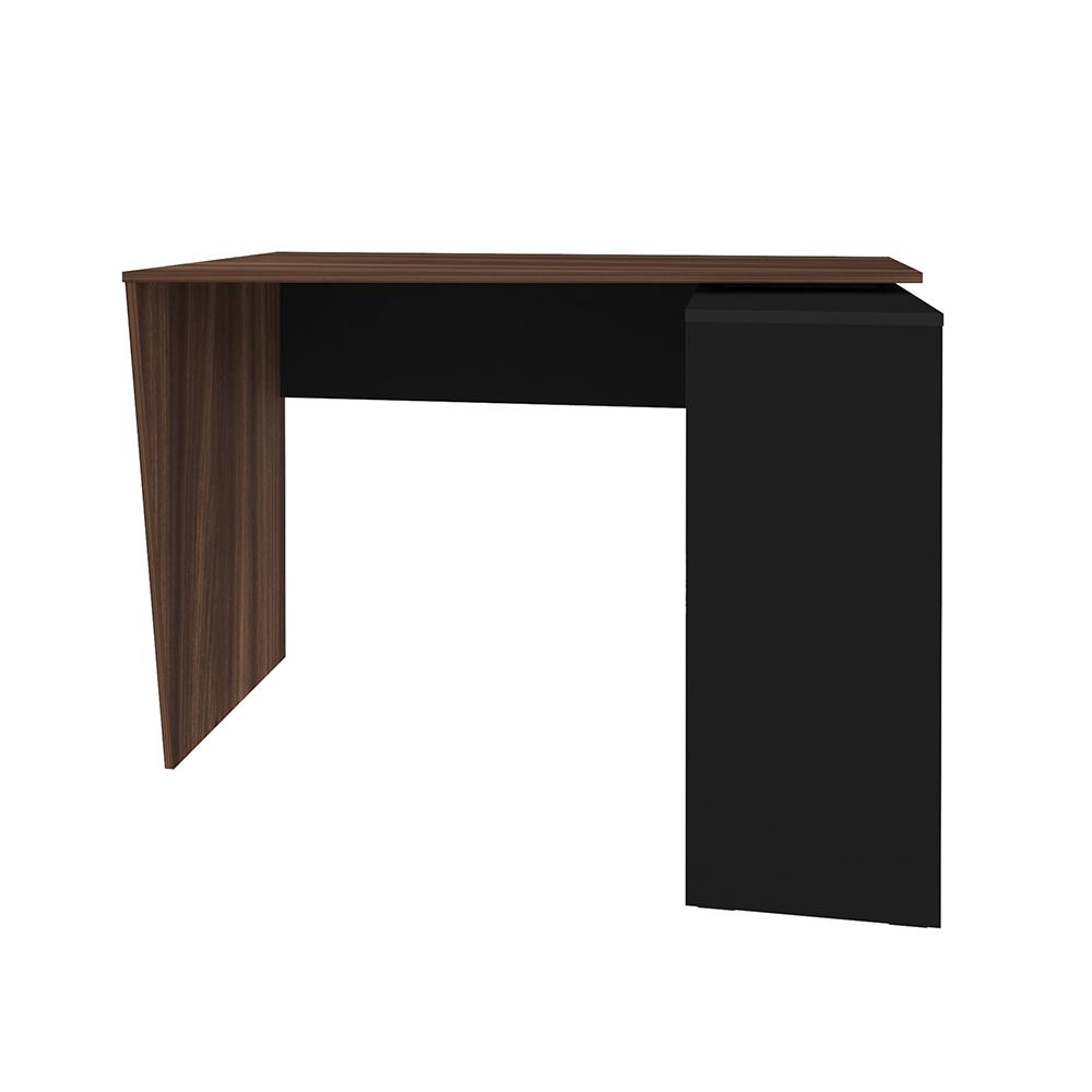 Mesa de Escritório em L 4 Nichos Indiana Ipê Preto