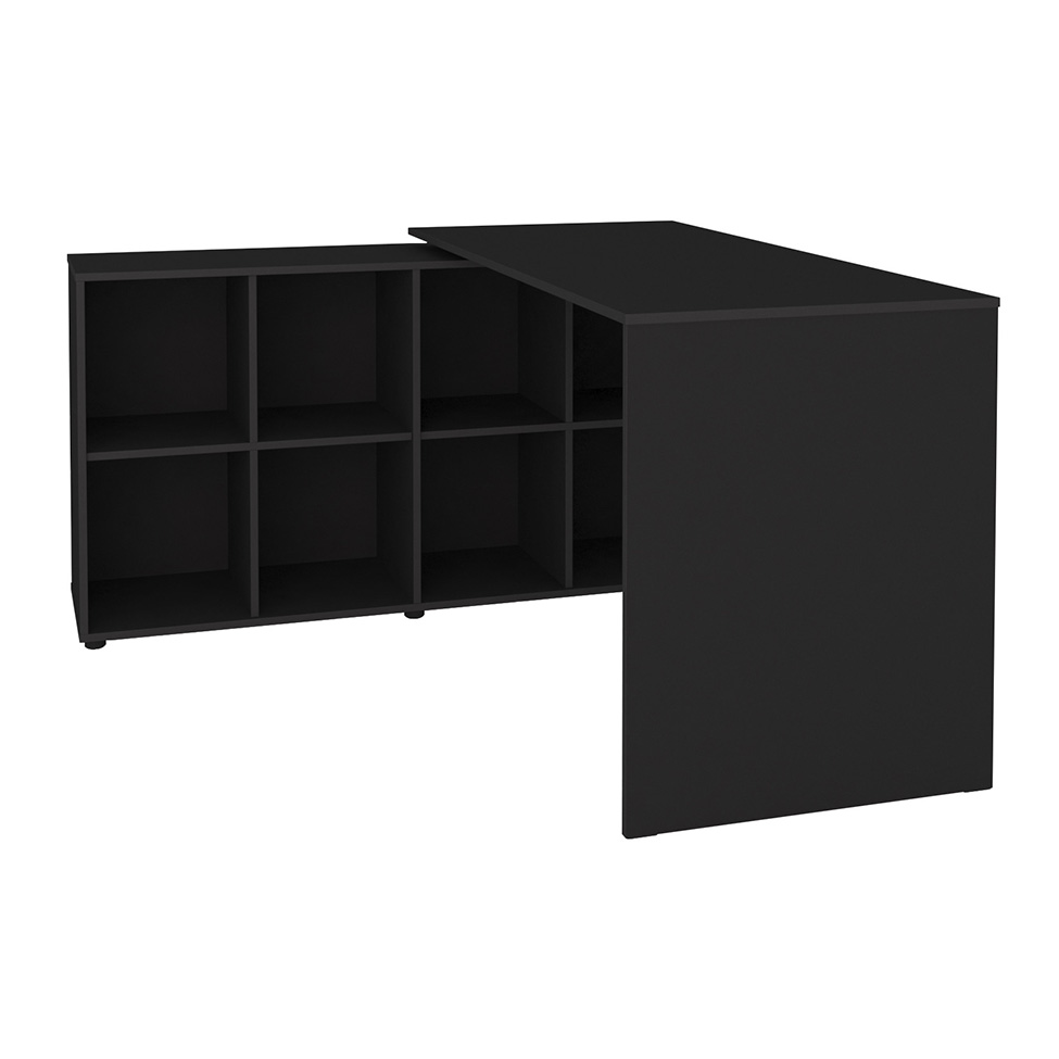 Mesa de Escritório em L Nero Preta