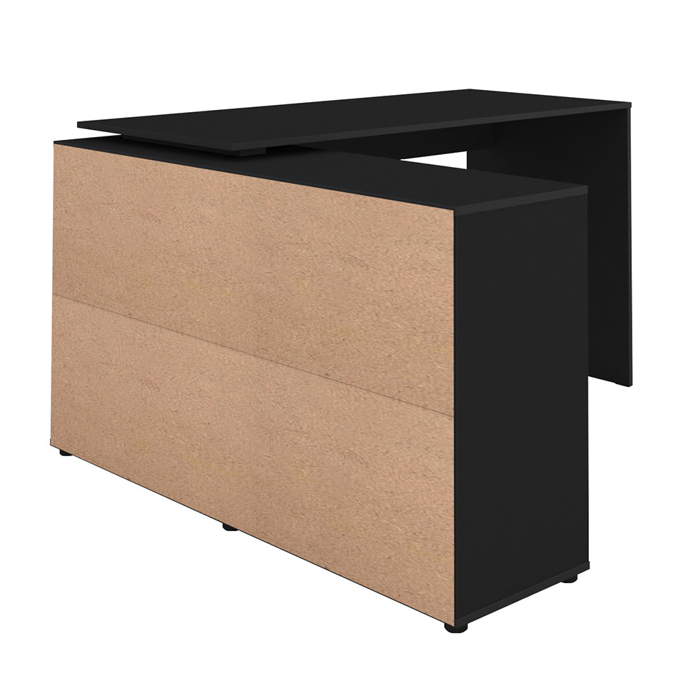 Mesa de Escritório em L Nero Preta