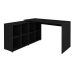 Mesa de Escritório em L Nero com Estante Star Preta