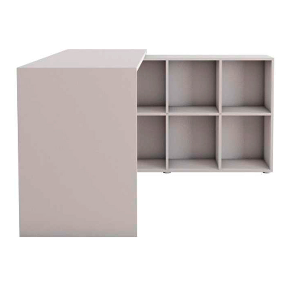 Mesa de Escritório em L Nero com Gaveteiro Bit 4 GV Branca