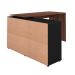 Mesa de Escritório em L Nero com Gaveteiro Bit 4 GV Ipê e Preta