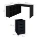 Mesa de Escritório em L Nero com Gaveteiro Bit 4 GV Preto